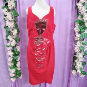 Red Dress With Hand Drawn Art