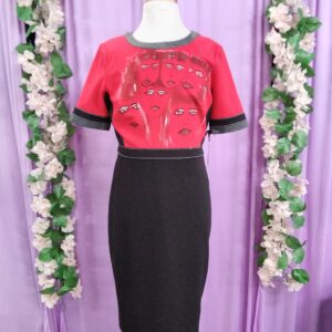 Red & Black Dress With Faces