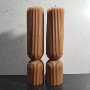 Large Brown Pillar Beeswax Candle, each