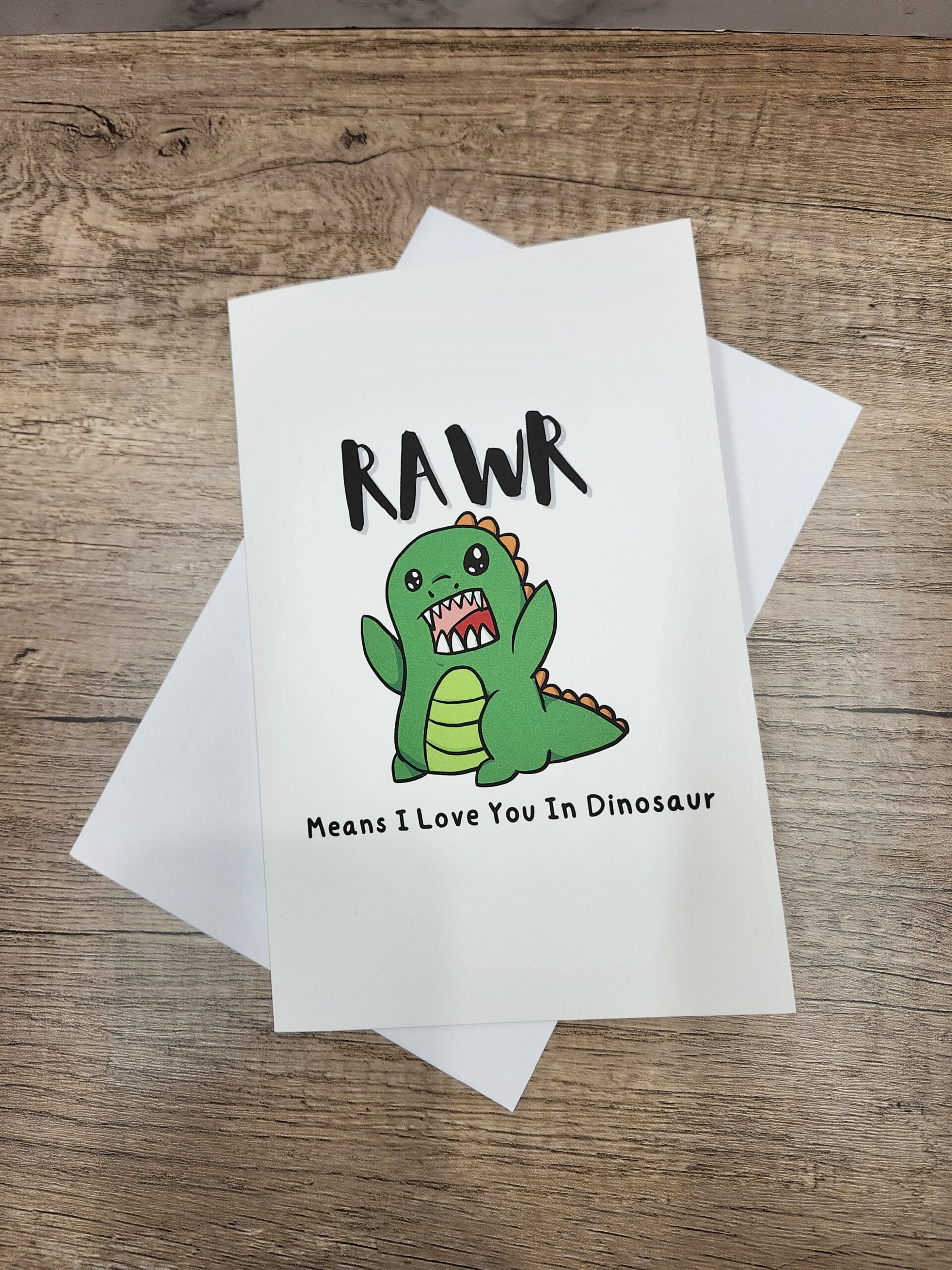 RAWR Means I Love You In Dinosaur 5x7 Greeting Card