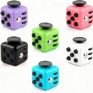 Fidget Cube Toy with Switch, Joystick, Roller, Dial, and Buttons
