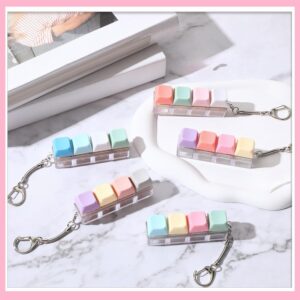 Keyboard Fidget Keychain Clicker with Removable Key Covers