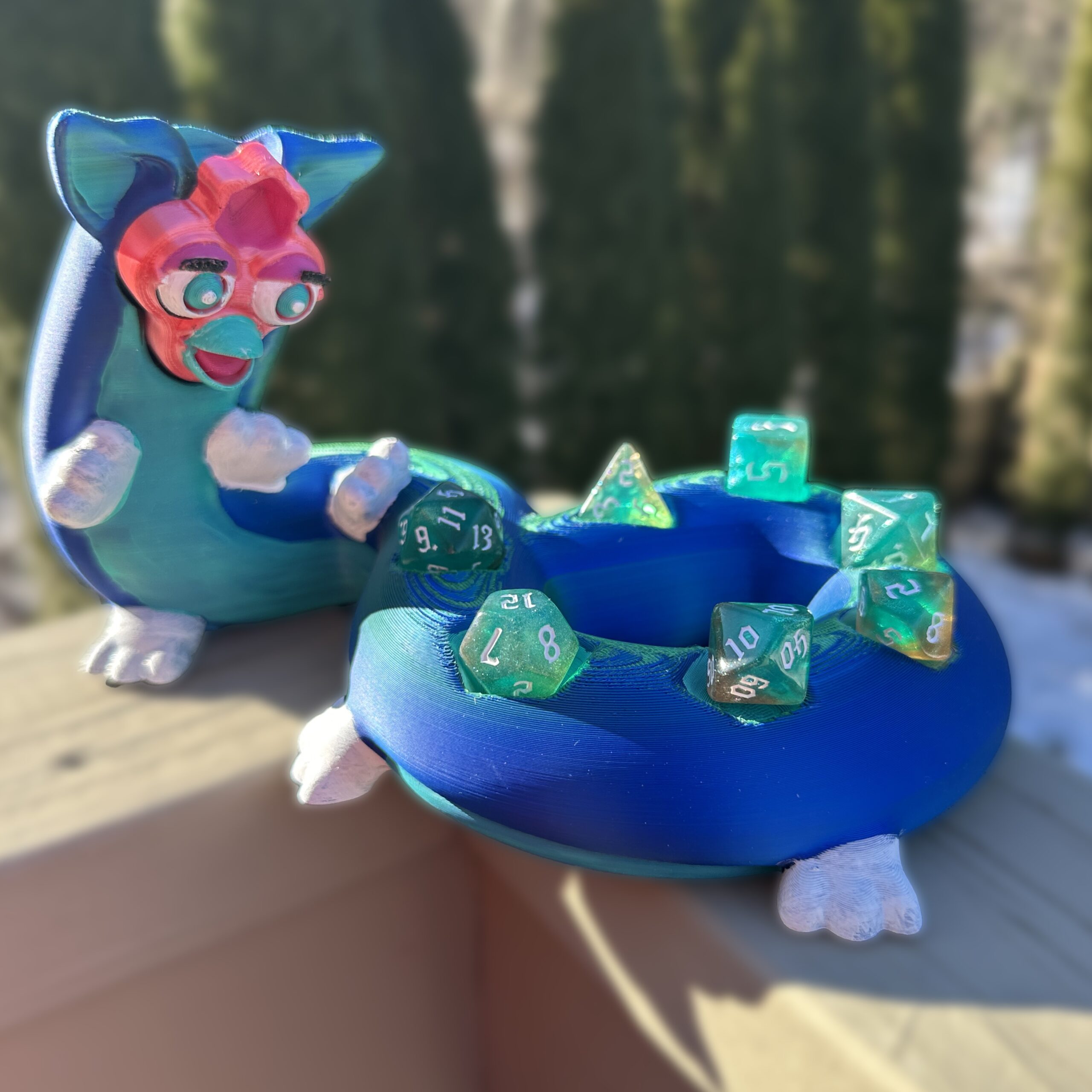 Long Furby Dice Holder - Blue Loop Furby