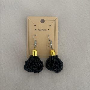 Black Beaded Earrings