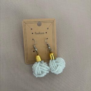 White Beaded Earrings