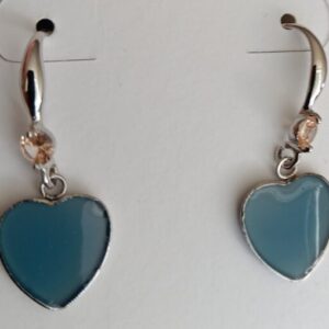 Resin hearts with light topaz crystal hook