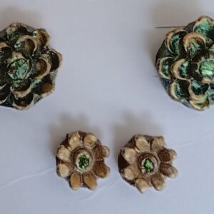 Two Pairs of Handmade Flower Studs