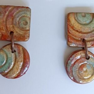 Faux Porcelain Studs with Circle Dangles