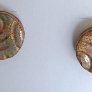 Faux Porcelain Studs With Geometric Design