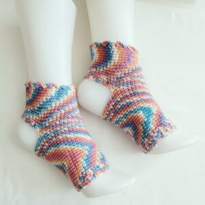 Yoga Socks – Crochet Socks for Yoga & Pilates - Orange/Pink