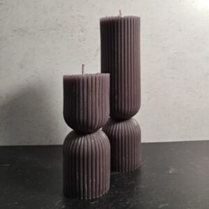 Med Grey-Plum Pillar Beeswax Candle (for medium candle only)