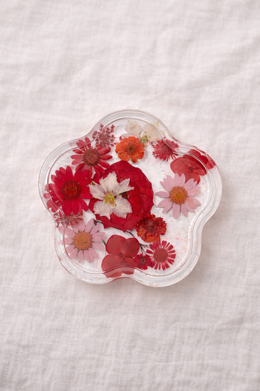 Floral Shaped Resin Trinket Tray for Jewelry, Soap, Coaster, Makeup - Image 4