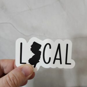 Local New Jersey State Silhouette Vinyl Sticker 3"