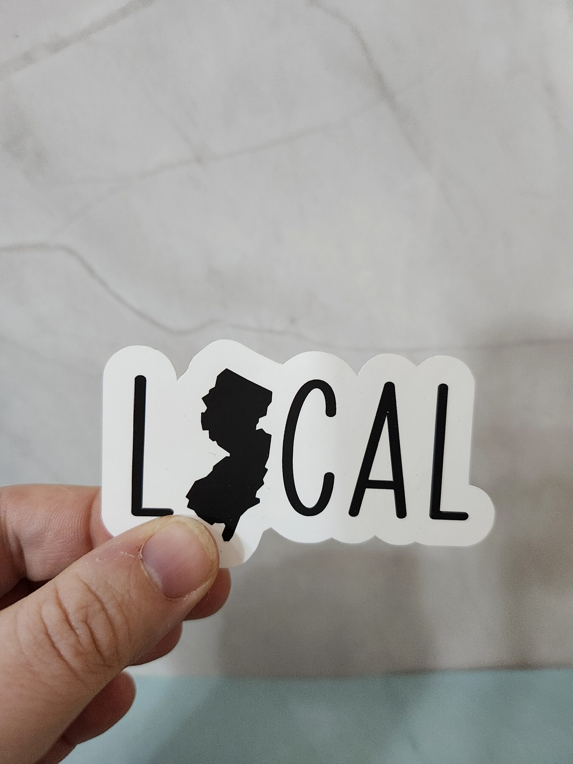 Local New Jersey State Silhouette Vinyl Sticker 3"