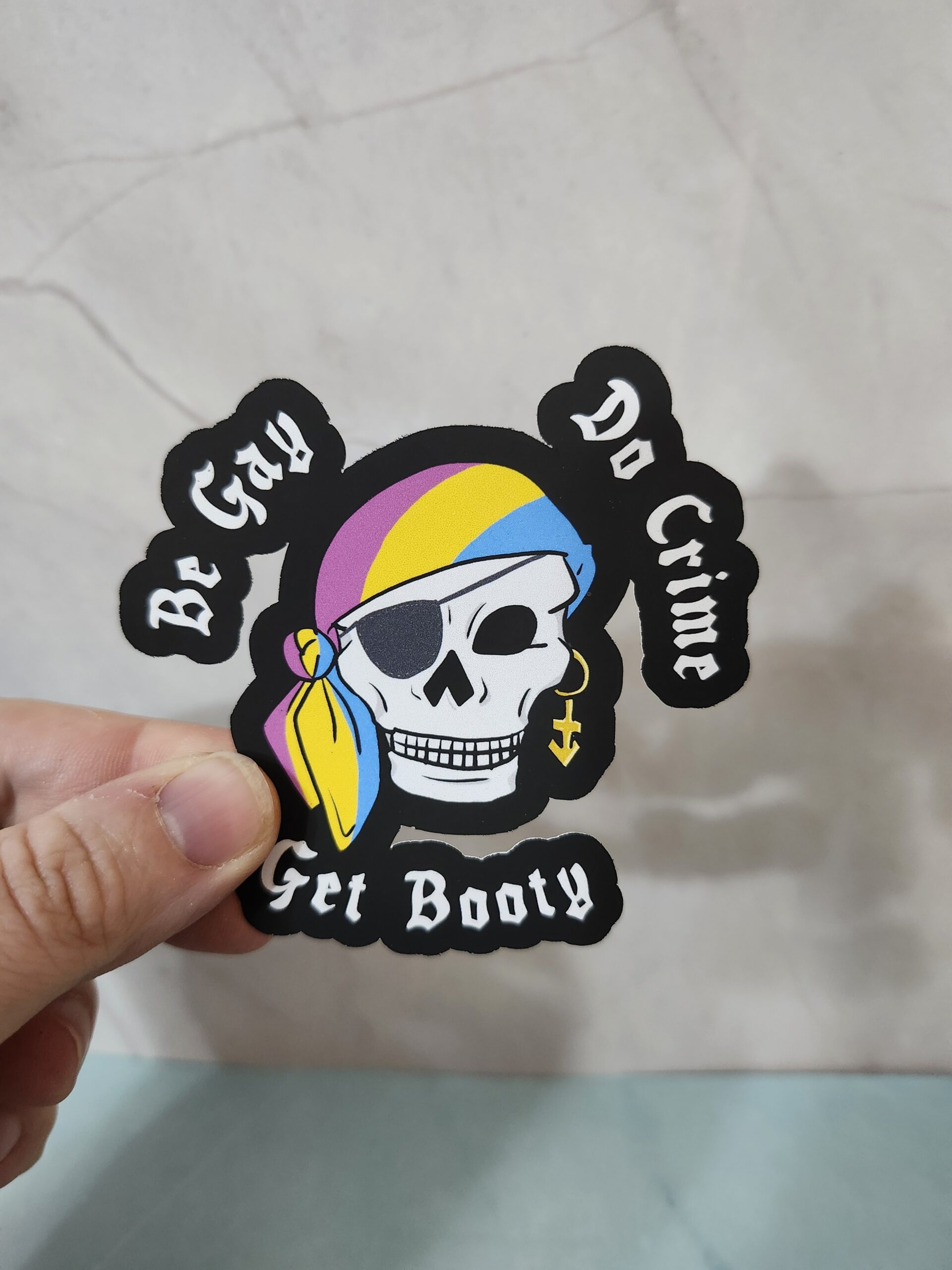 Be Gay, Do Crime, Get Booty Pride Pirate Vinyl Stickers 3" - Image 10