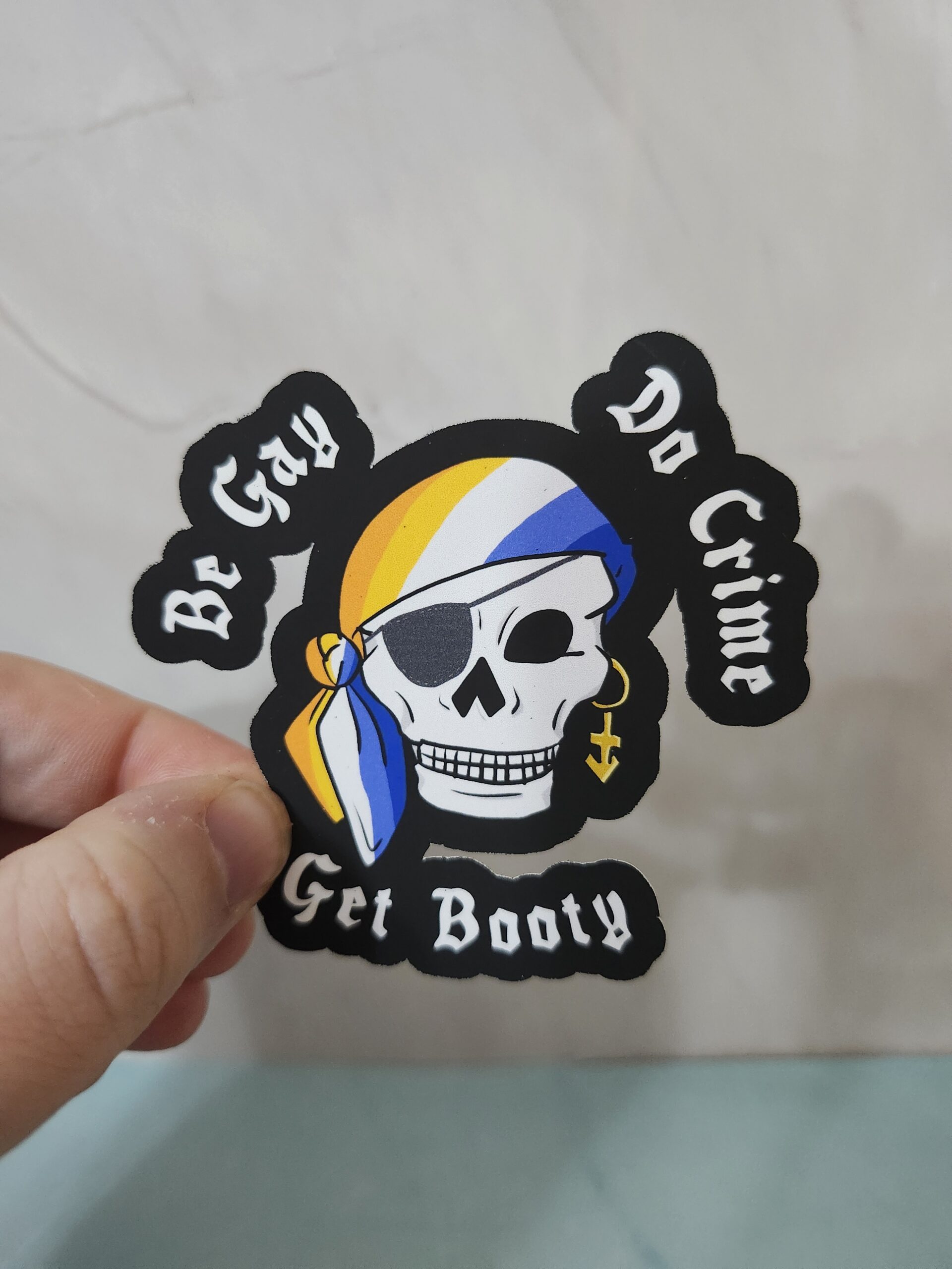 Be Gay, Do Crime, Get Booty Pride Pirate Vinyl Stickers 3" - Image 8