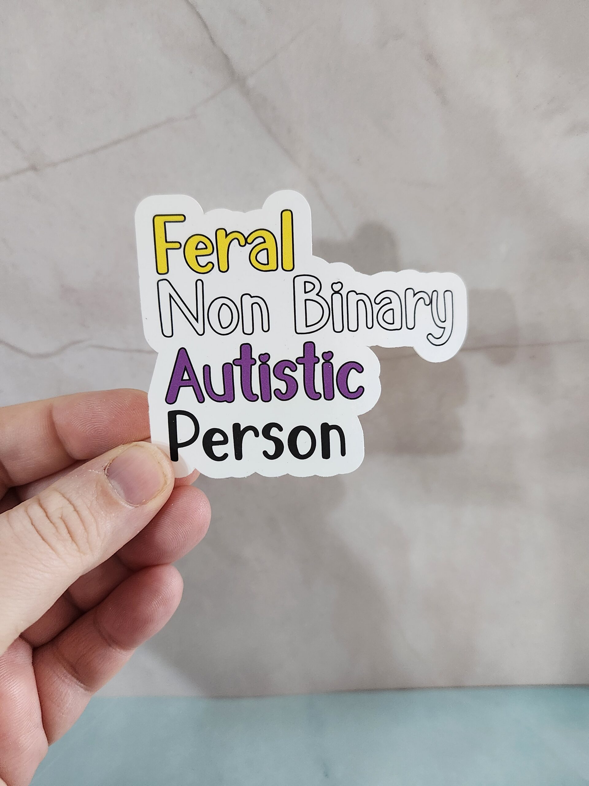 Feral Non Binary Autistic Person Vinyl Sticker 3"