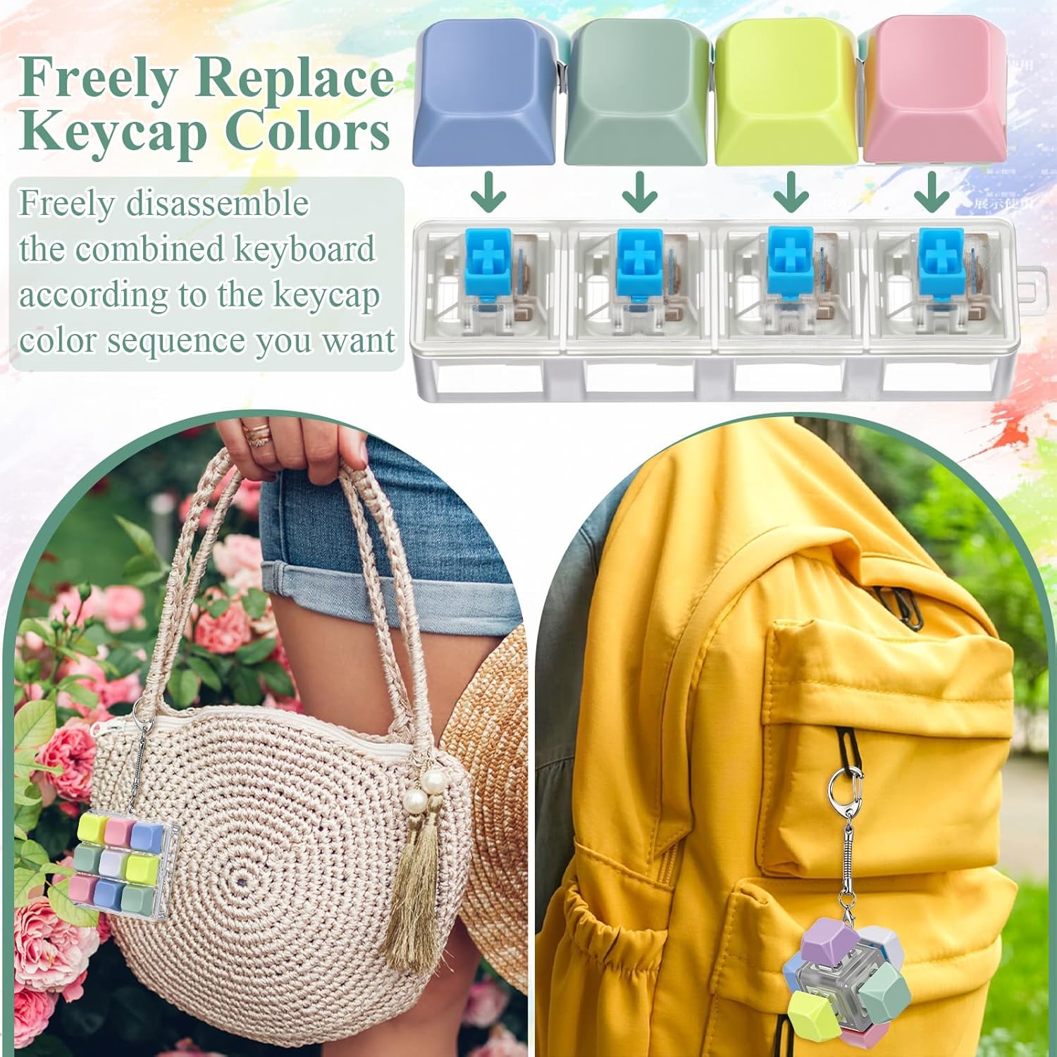 Keyboard Fidget Keychain Clicker Multiple Shapes - Image 4