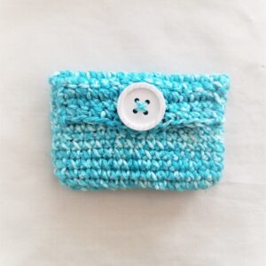 Gift Card Multi-Purpose Holder - Blue Surf with White Button