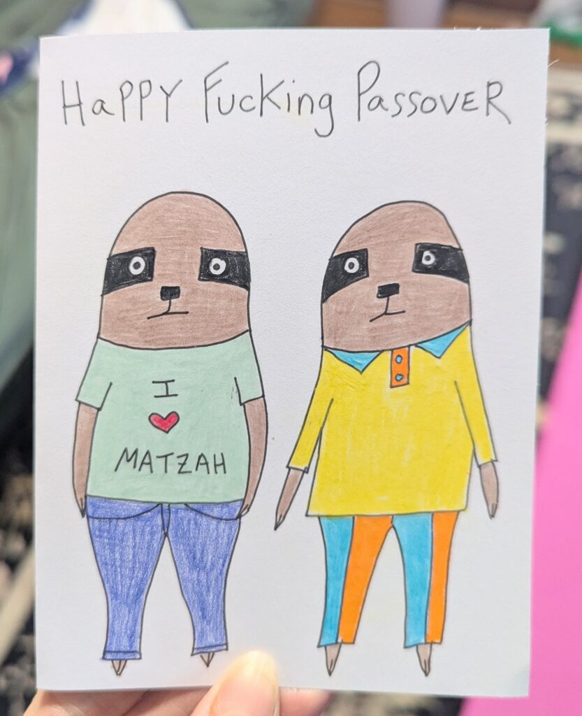 Happy Fucking Passover Sloths Card