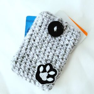 Gift Card Multi-Purpose Holder - Silver Grey with Black Button