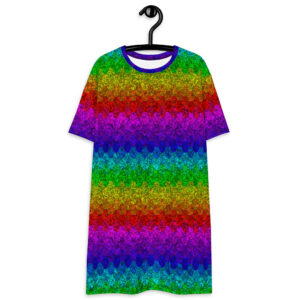 Rainbow Dragon Scale T-shirt dress