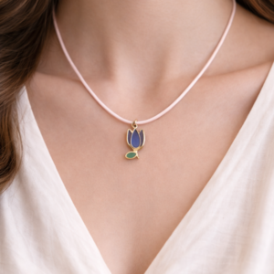 Tulip Pendant Necklace -resin lavender