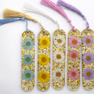 Resin floral bookmark with tassel
