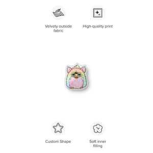 Pastel Rainbow Nostalgic 90s Eldritch Toy Shaped pillow