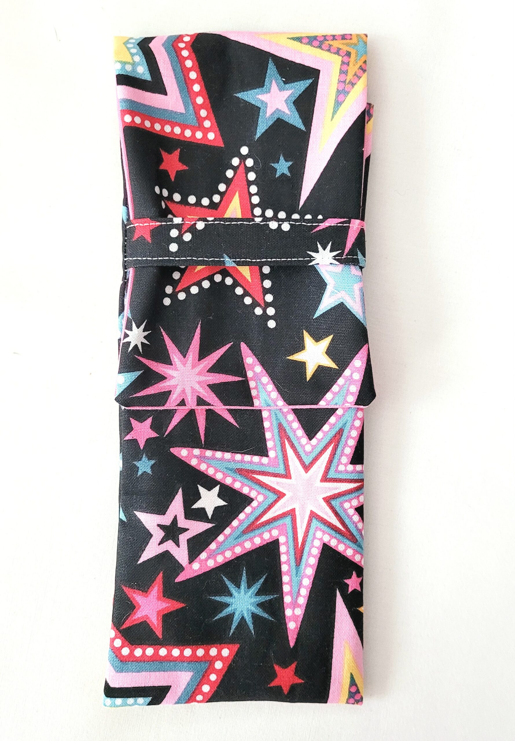 Fabric Travel Cutlery Holder – Reusable & Eco-Friendly - Stars - Image 4