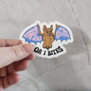 Trans Rights Or I Bites Bat Vinyl Sticker 3"