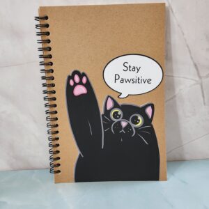 Stay Pawsitive Cat Notebook 8.3" x 5.5"