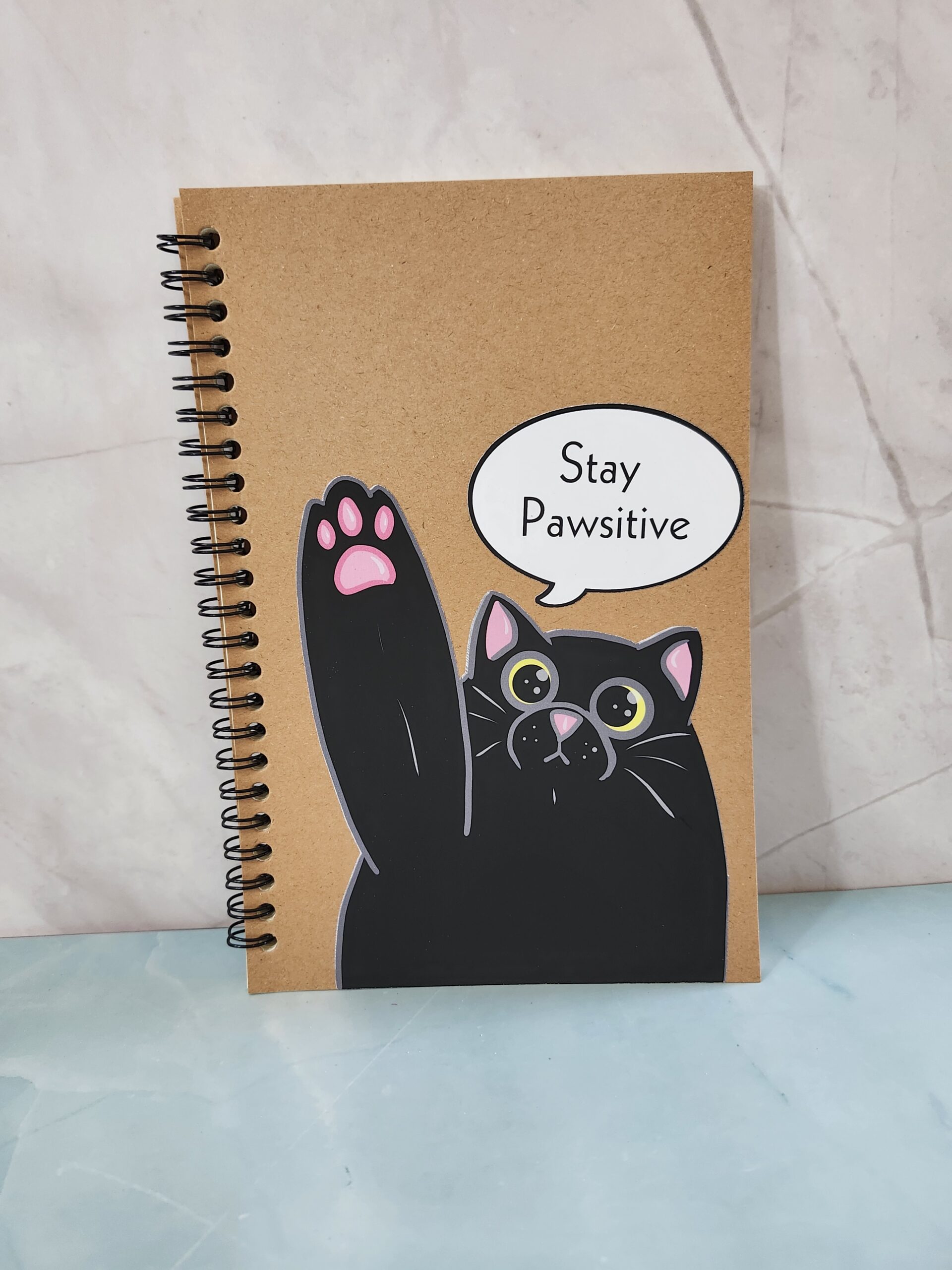 Stay Pawsitive Cat Notebook 8.3" x 5.5"