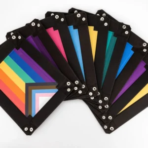 Pride Flag Fold Up Velvet Dice Trays with Leather Backing, 10x10