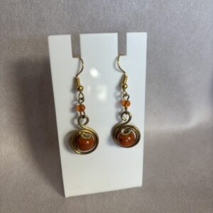 Orange Stone Earrings