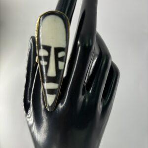 Bone Mask Statement Vertical Ring
