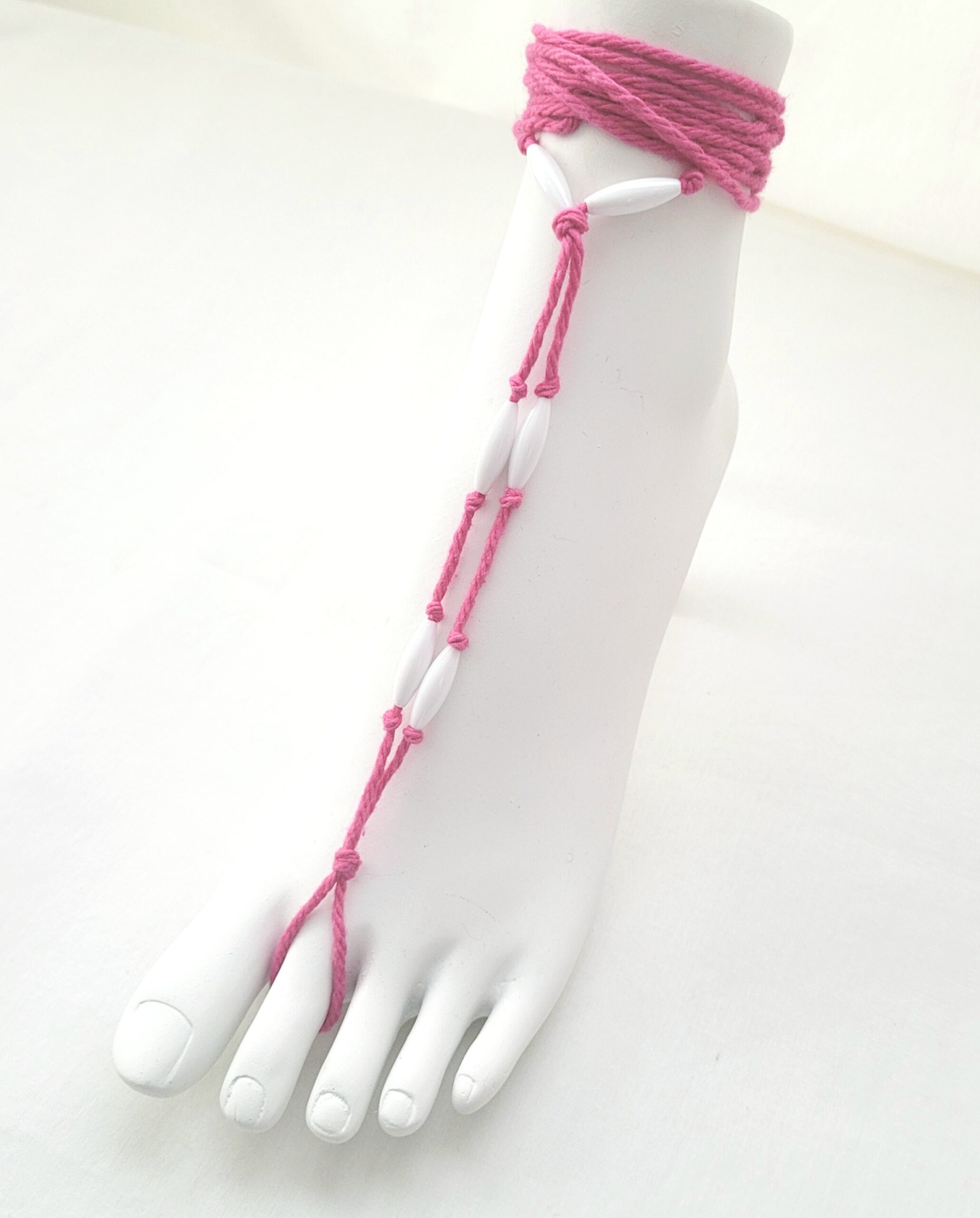 Barefoot Sandals, Decorative Foot Jewelry - Hot Pink - Image 2