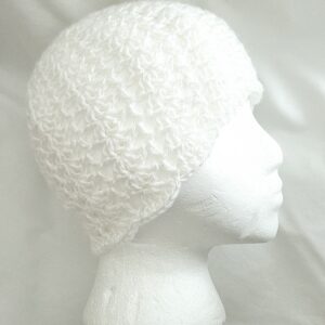 Hat - Crochet Lightweight Unisex Hat - White Shell