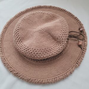 Hat - Crochet Brim Hat - Caramel