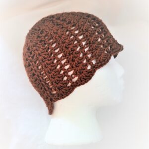 Hat - Crochet Unisex Lightweight Hat - Chocolate Shell