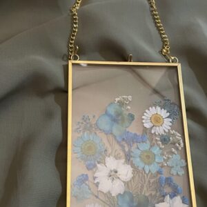 Real Pressed Flowers in Glass Frame Decor Rectangle