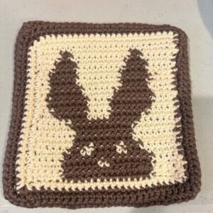Crocheted Bunny Hot Pad