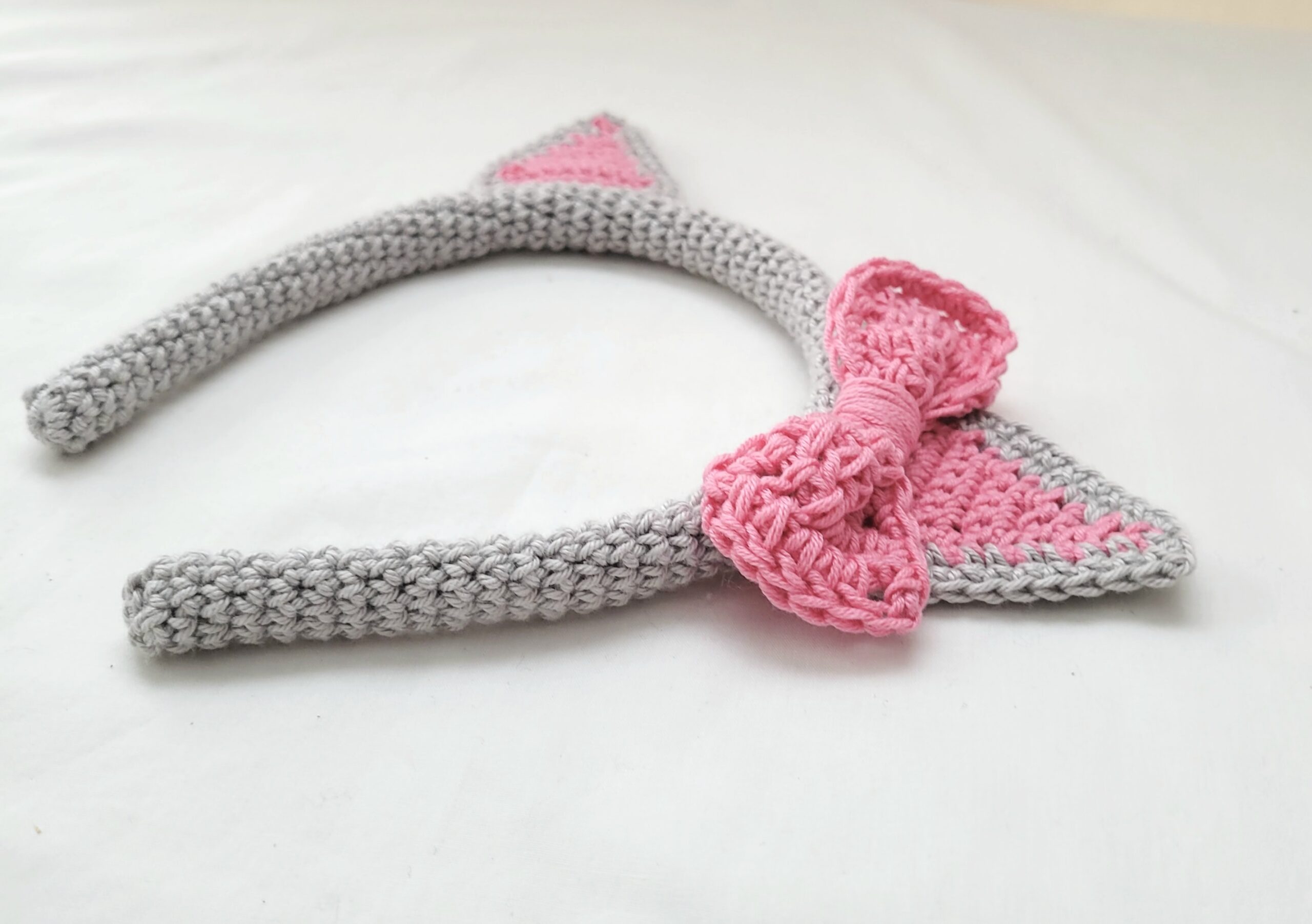 Headband, Crochet Headband - Cute Kitten with Bow - Image 5