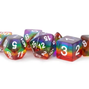 Translucent Rainbow 16mm Resin Polyhedral Dice Set