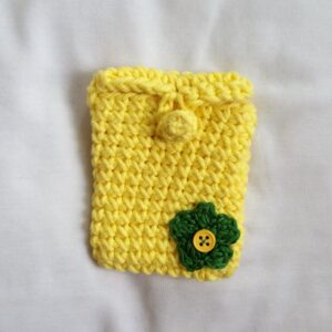 Gift Card Multi-Purpose Holder - Bright Yellow with Green Flower