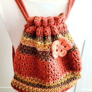Backpack, Crochet Backpack/Cinch Boho Purse - Ginger Zen
