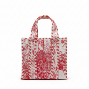 Pink & White Quilted Cotton Tree Print Lunch Box