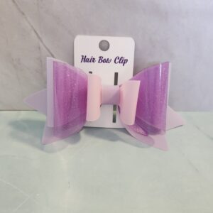 Lavender and Purple Jelly Vinyl Faux Leather Hair Bow Clip