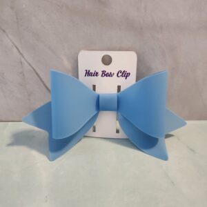 Soft Blue Jelly Vinyl Faux Leather Hair Bow Clip