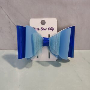 Blue Gradient Jelly Vinyl Faux Leather Hair Bow Clip